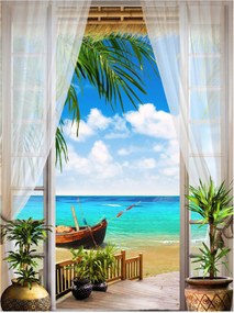 3d fotótapéta kilátás az ablakok mögé fotótapéta 206 x 275