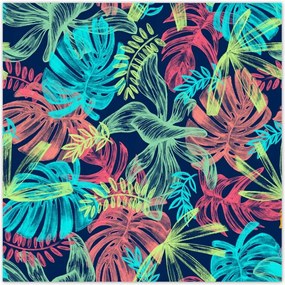 Poszterek 30x30 Monstera színes levelek