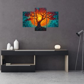 Kép - Az élet fája és a nap mozaikban (90x60 cm)