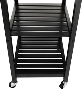 Tálalókocsi, természetes/fekete, ARETE