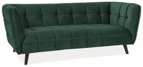 Castello 3 velvet háromszemélyes kanapé zöld