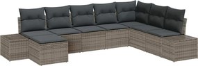 vidaXL Kerti Kanapé Szett párnával 8 pcs polirattan