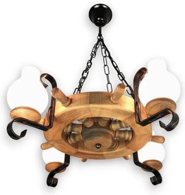 Brilagi - Csillár láncon TIMONA 4xE14/40W/230V bükkfa