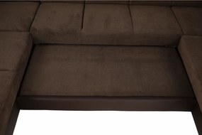 Ülőgarnitúra, textilbőr barna/szövet barna, SANTIAGO U