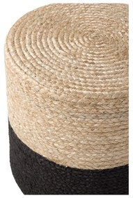 Fekete-natúr színű puff Juta Gold Black – Hanse Home
