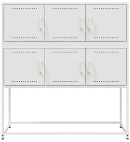 fehér acél tálalószekrény 100,5 x 39 x 107 cm