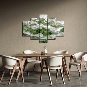 Kép - Zöld és fehér fodrok (150x105 cm)