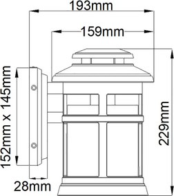 ELSTEAD FE-NEWPORT-S-ANBZ NEWPOERT Klasszikus Kültéri Fali Lámpa Antik Bronz E27 IP44