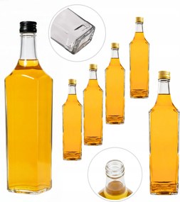 5X Gránit Üvegpalack 500 ml 0,5 Tinktúra Likőr Szirupok Kupakok