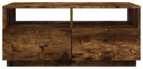 füstös tölgy színű dohányzóasztal LED-lámpákkal 90x49x40 cm