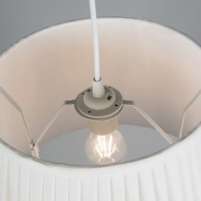 Retro függőlámpa krémszínű 45 cm - Plisse