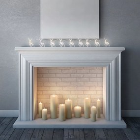 DecoKing Rénszarvas karácsonyi fénylánc meleg fehér, 10 LED