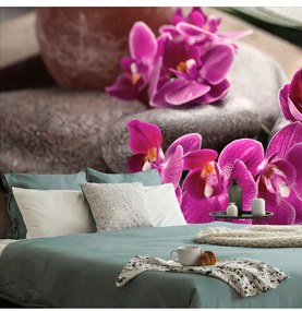 Fotótapéta csodás orchidea Zen kövekkel - 375x250 -