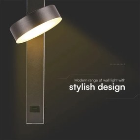 LED Fali spotlámpa USB porttal LED/8W/230V 3000K