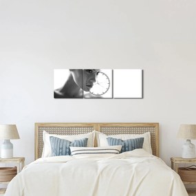 Kép - fekete-fehér portré egy nőről (órával) (90x30 cm)
