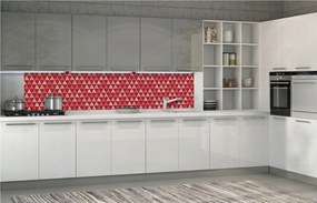 Flizelin fotótapéta Geometrikus háromszögek piros-fehér 250x60 +ragasztó