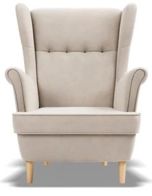Uszak Mini fotel, bársony, bézs