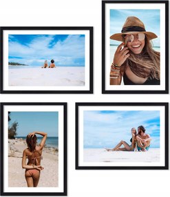 Galéria multikeretes képkeret szett 4 db képhez fekete