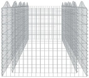 íves horganyzott vas gabion magaságyás 400 x 100 x 100 cm