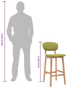 vidaXL 2 db zöld szövet bárszék