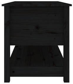 Fekete tömör fenyőfa dohányzóasztal 102 x 49 x 55 cm