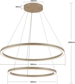 Brilagi - LED dimmelhető függeszték PORTOFINO LED/98W/230V átm. 80 cm bézs + távirányító