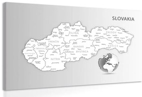 Kép Szlovákia térképe fekete fehérben