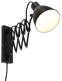 Ipari fali lámpa fekete állítható - Merle