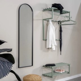 Zöld-szürke fém fali fogas polccal Rizzoli – Spinder Design