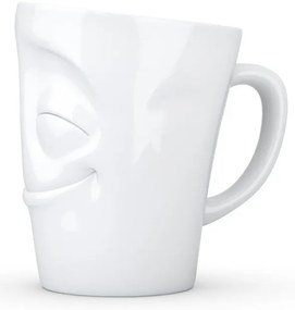 'Elégedett' fehér porcelánbögre, 350 ml - 58products