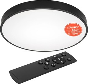 Plafon Led Mennyezeti panel Fényerőszabályozható Lámpa 50cm Kerek Fekete Nagy Távirányító