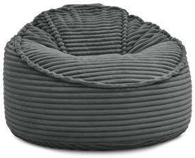 Sötétszürke kordbársony babzsákfotel Socrate – Bobochic Paris