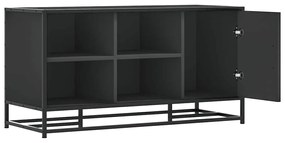 Cipőpad Fekete 100x40x53,5 cm Fából és fémből készült pad