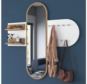 Fali tükör RANI 125x120 cm fehér/barna