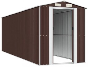 sötétbarna horganyzott acél kerti fészer 192 x 606 x 223 cm