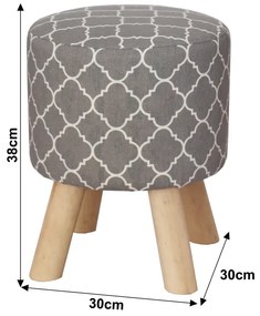 Szürke puff mintával TAFEL NEW