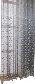 Szürke Függöny Virágos Hímzéssel 150x250 Ltj