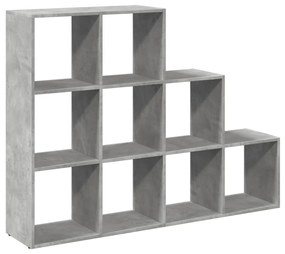 3 szintes betonszürke szerelt fa könyvespolc 137,5x29x103,5 cm
