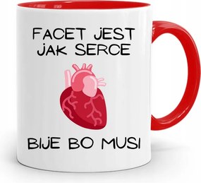 Piros Bögre Ajándék Fiúnak, Mint Egy Szív, fényképes nyomattal