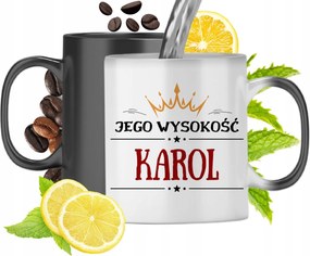 Mágikus Bögre Károlynak Fekete Matt Nyomtatott Képpel 330ml