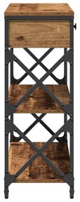 Konferenciaasztal Régi Fa 75x28x75 cm Műgyanta és Acél