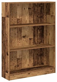 antik fa színű szerelt fa könyvespolc 80 x 24 x 109 cm