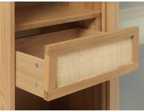 Natúr színű tálalószekrény tolóajtóval, tölgyfa dekorral 110x160 cm Barrali – Unique Furniture