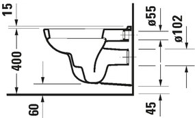 Duravit 45351900A1 - Fali WC D-CODE, WC-ülőkével, kerámia, fényes fehér