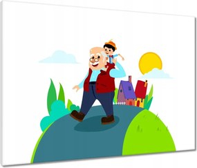 Vászonkép 80x60 Fa játékbaba orral