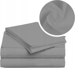 160x210 cm-es hagyományos pamut lepedő gumizás nélkül, szürke, I. osztályú