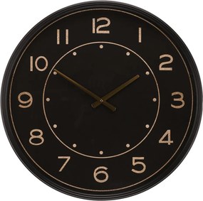 Falióra 60 cm átmérő fém fekete arany számokkal