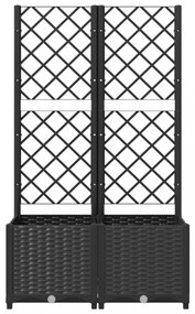 fekete polipropilén rácsos kerti ültetőláda 80 x 40 x 136 cm