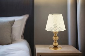 Fém éjjeli lámpa, krém-arany, 20 cm – TR390FLH2694