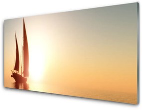 Akril üveg kép Boat Sea Sun Landscape 100x50 cm